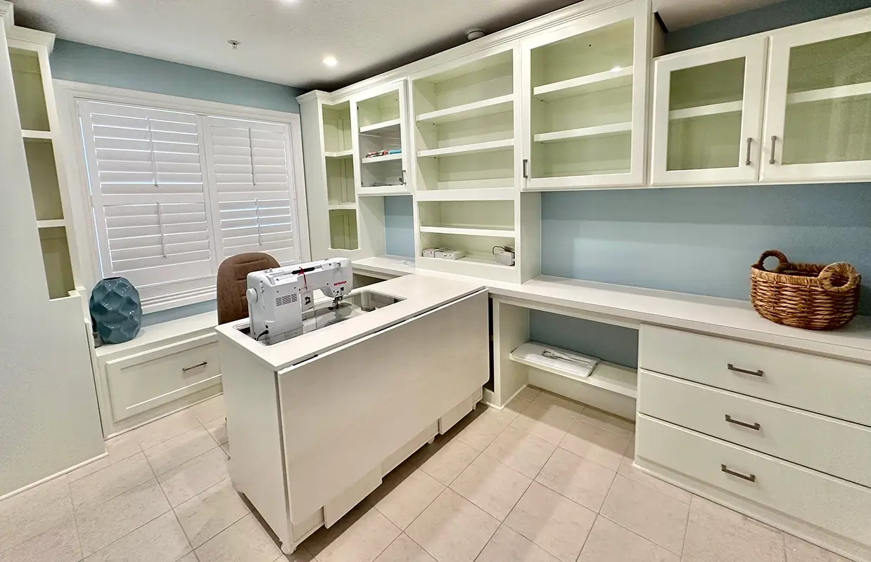 NEU-Spaces-Craft-Room-After Bright and airy craft room after, filled with storage options