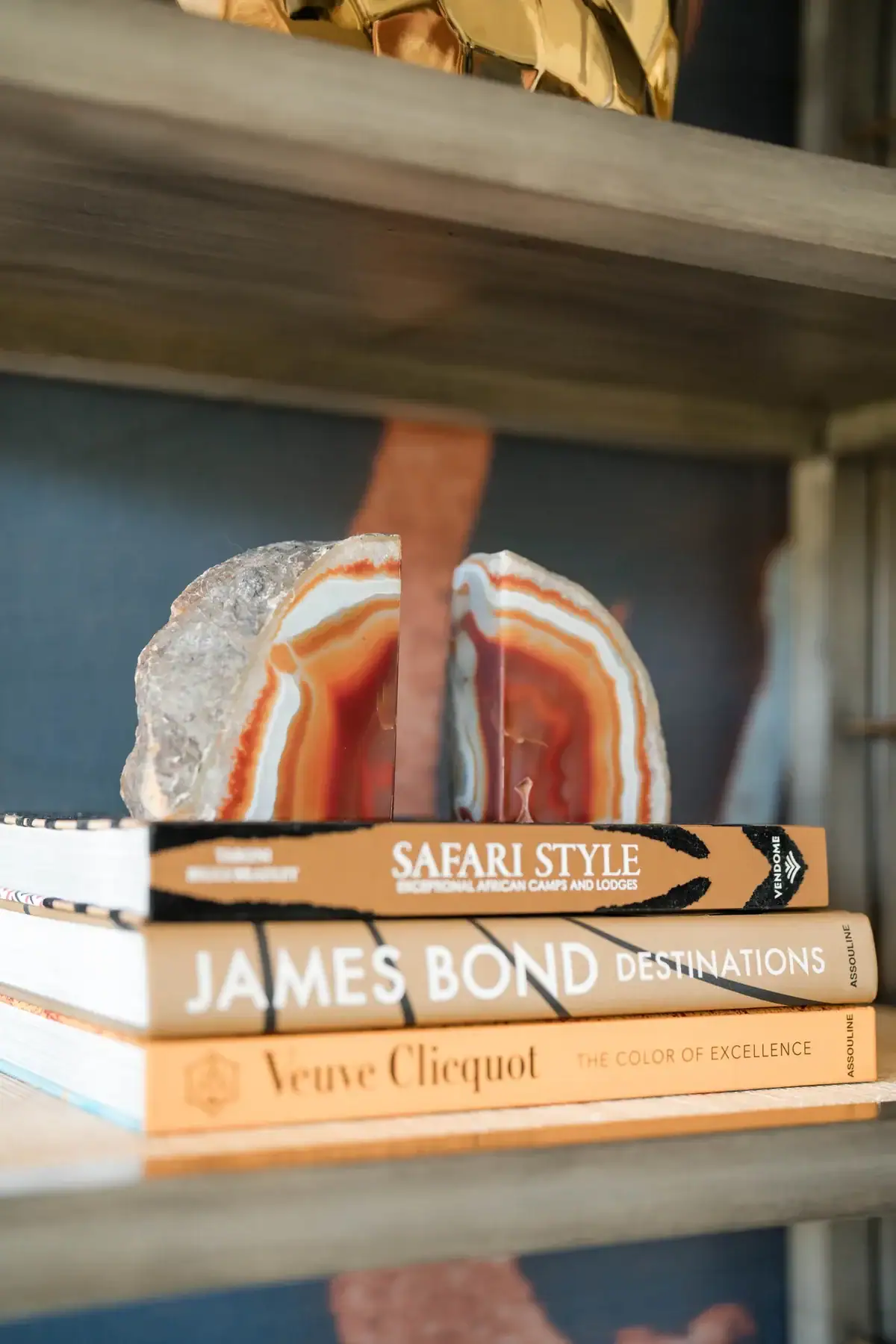 Intentionally styled bookshelf with balanced, harmonious decor